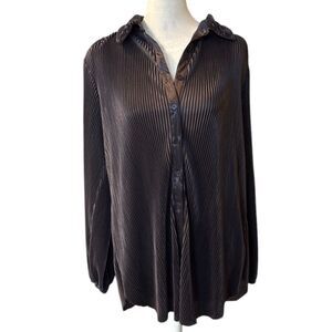R O‎ & D E Pleated Top long sleeve button down Small